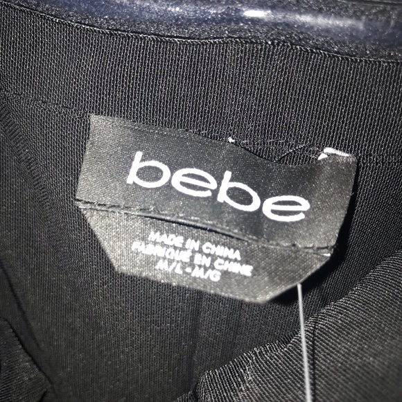 bebe isis black feather dress MEDIUM...NWT - Picture 4 of 5